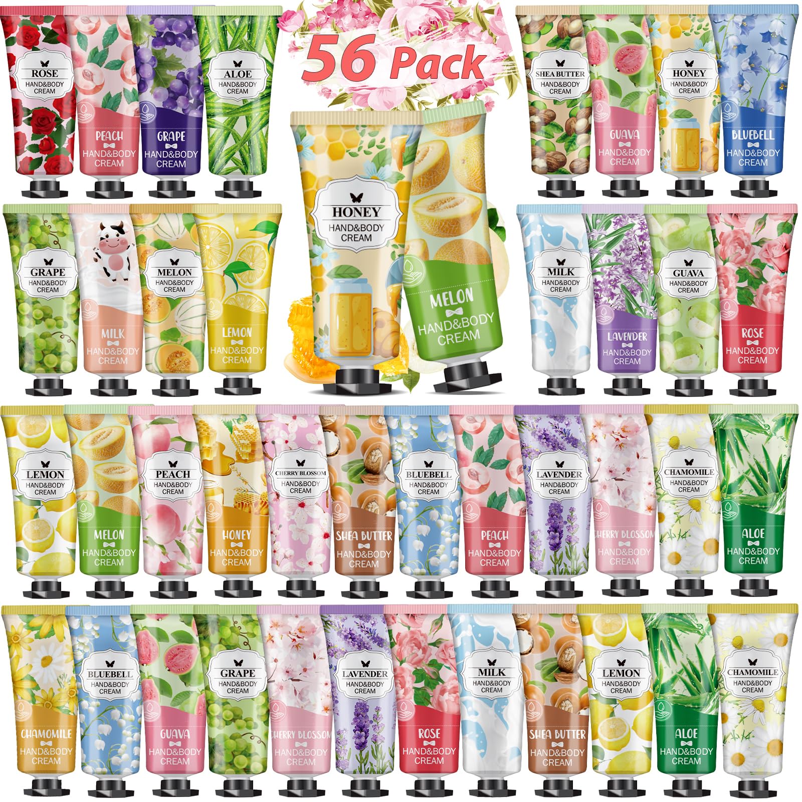VESPRO 56-pack Hand Cream Gift Set variety collection for gifting and daily moisture.