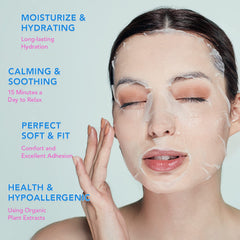 VESPRO hydration illustration highlights plump, refreshed skin with the mask.