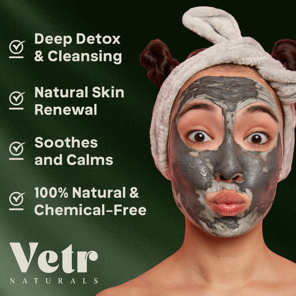 Vetr Naturals Arcilla India detox en baño para piel limpia.