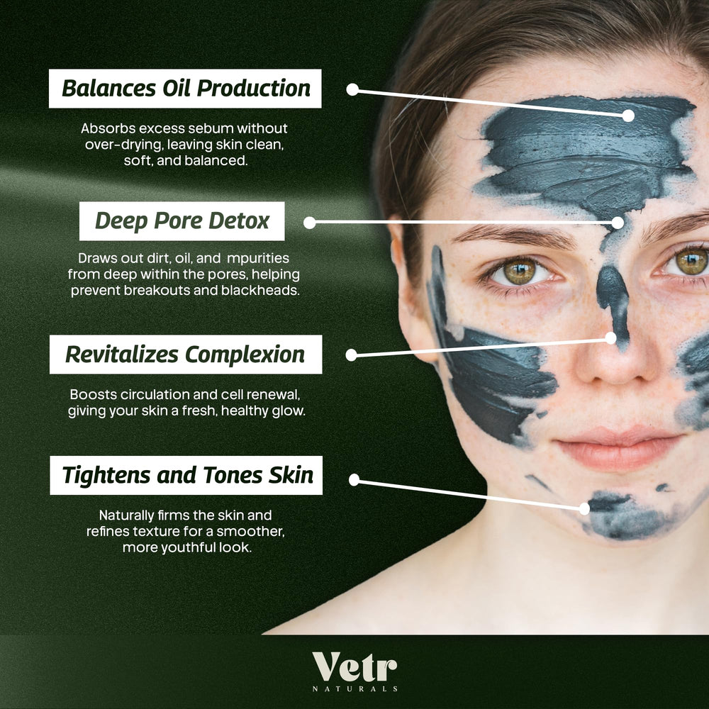 Vetr Naturals Arcilla India máscara corporal para exfoliar y revitalizar.