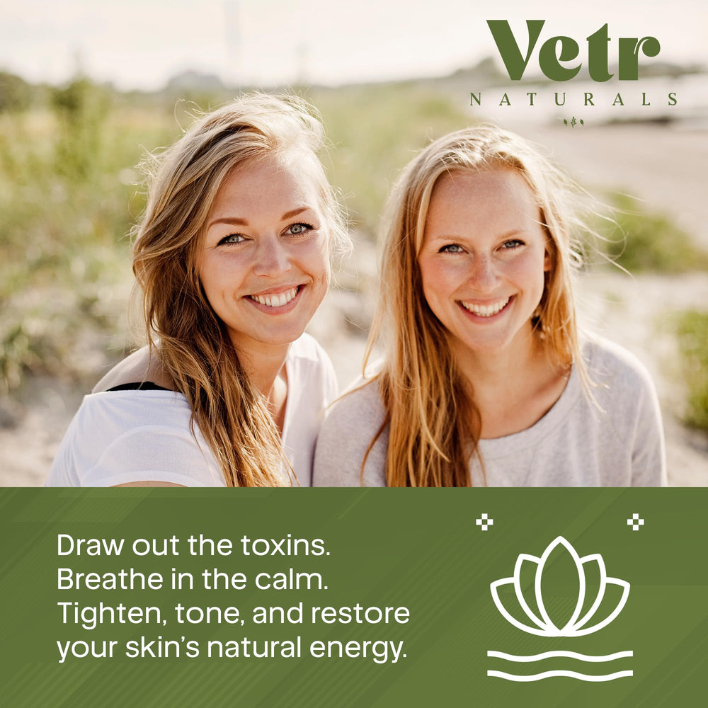 Vetr Naturals Arcilla India máscara facial para detox suave.