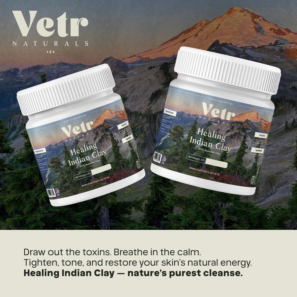 Vetr Naturals Arcilla India bote de 1 libra para uso versátil.