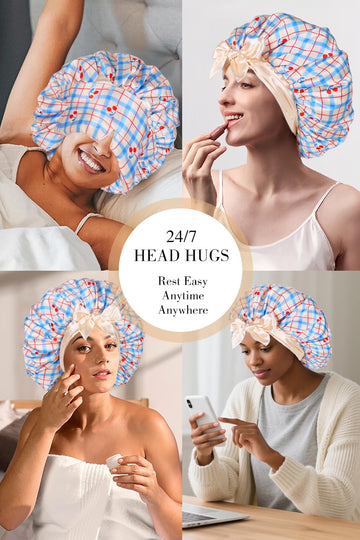 Gorro Vettres como regalo para el cuidado del cabello y la rutina nocturna.