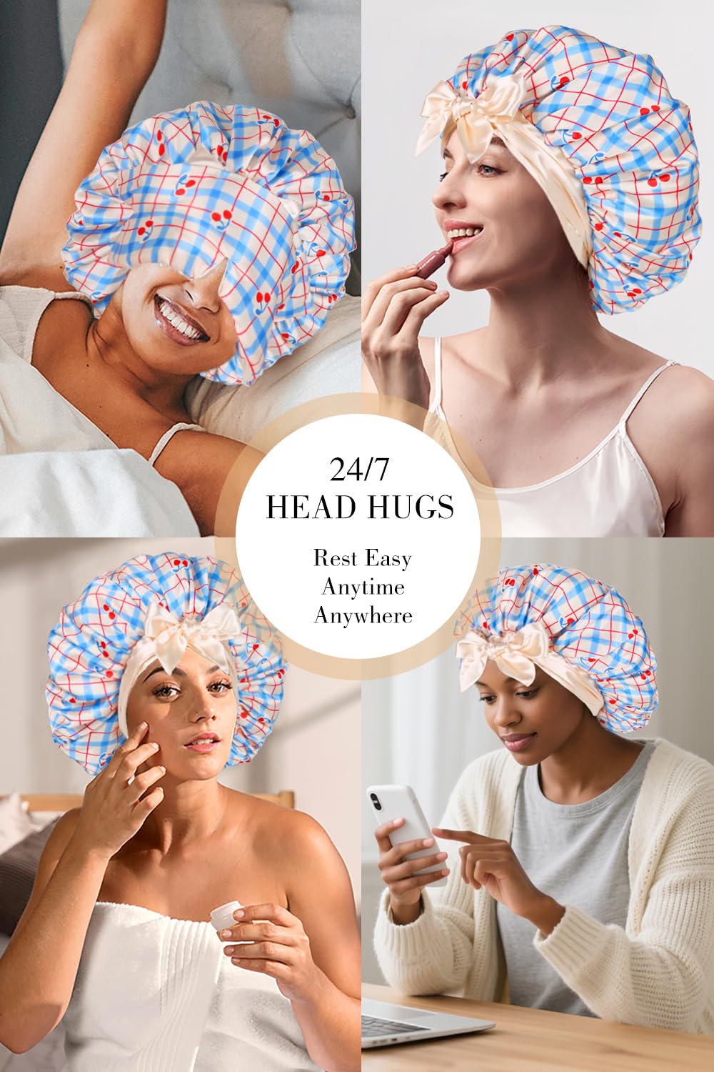 Gorro Vettres como regalo para el cuidado del cabello y la rutina nocturna.