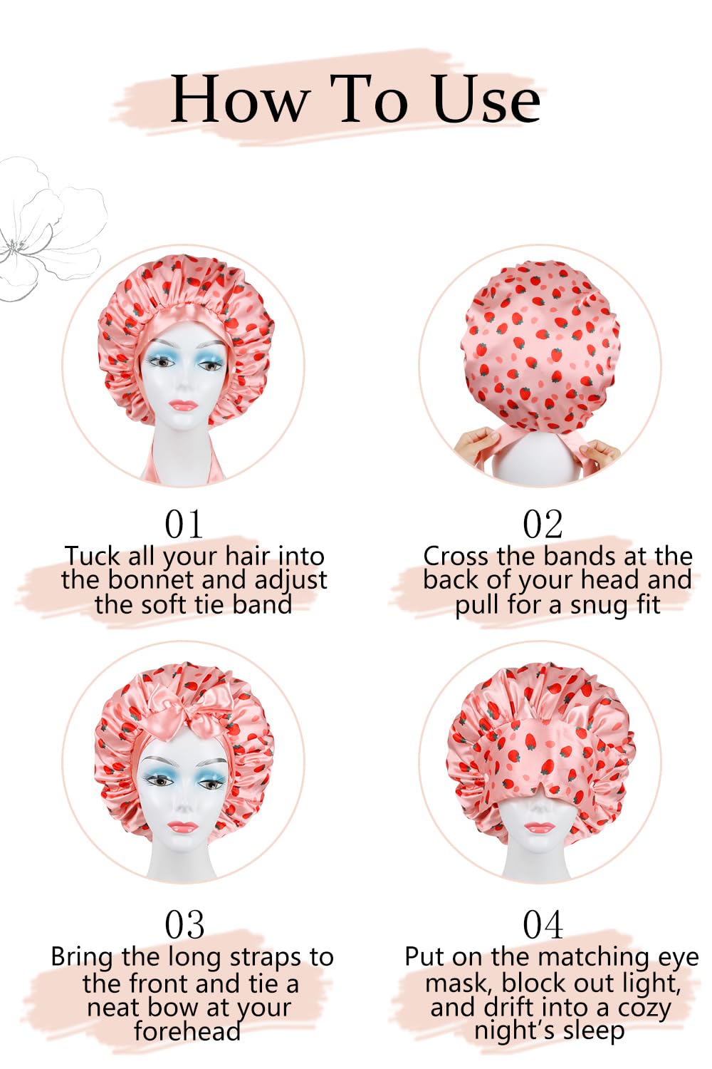 Gorro Vettres sedoso y cómodo para la noche y spa en casa.