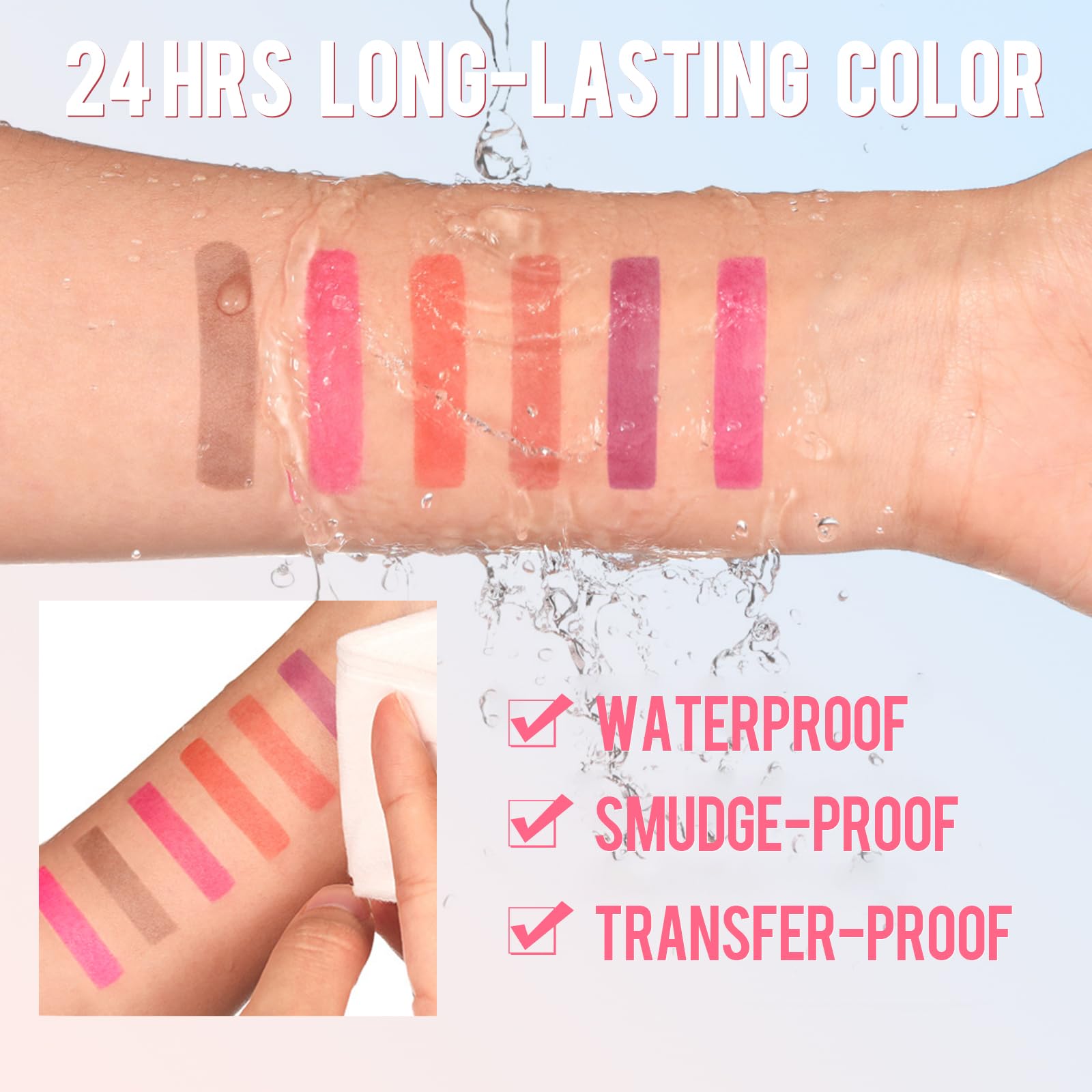 Tinta labial en 6 tonos virales para looks rápidos.