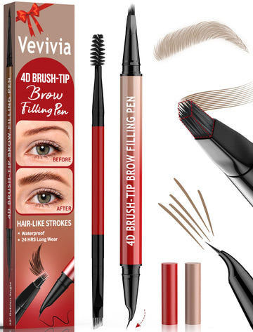 Lápiz Vevivia Cejas con 4D cepillo curvo para relleno natural.