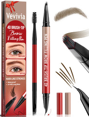 Lápiz de cejas Vevivia con brocha 4D para rellenar naturalmente