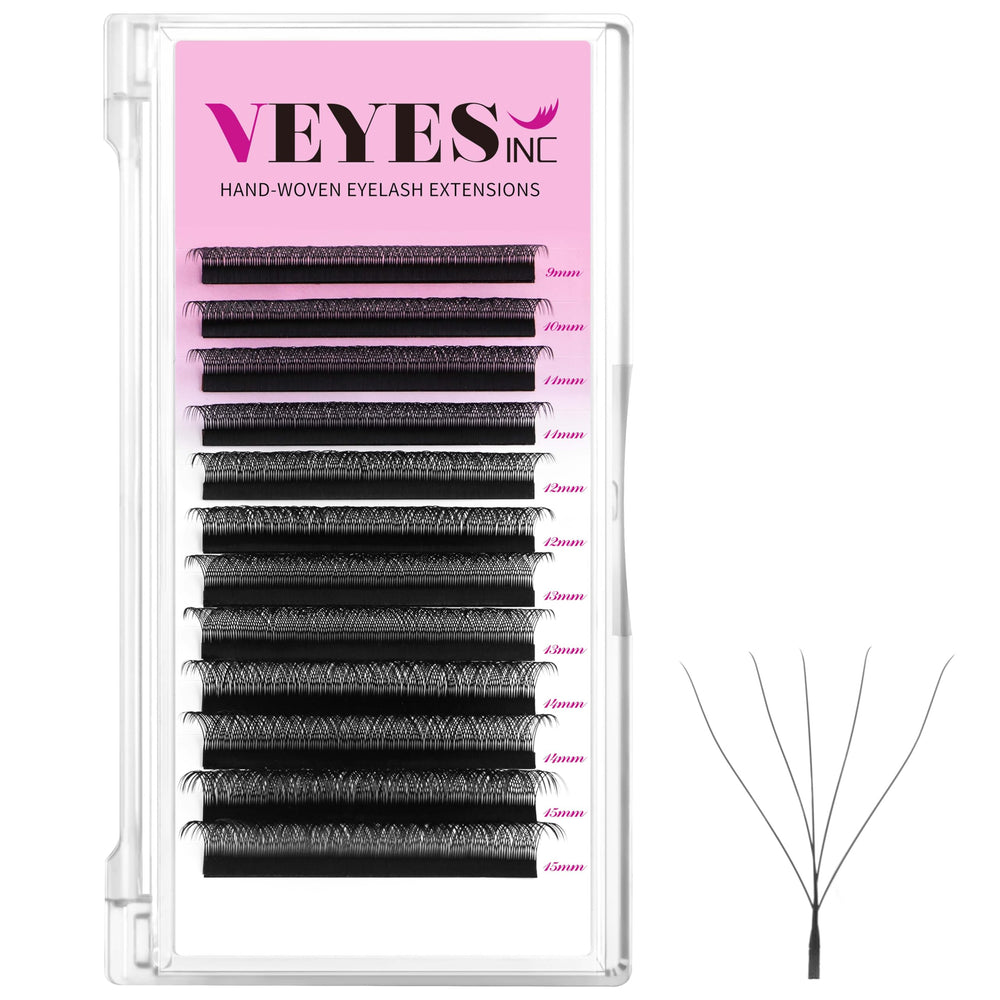 VEYES INC bandeja de extensiones YY con curl C/D para diseños de ojos