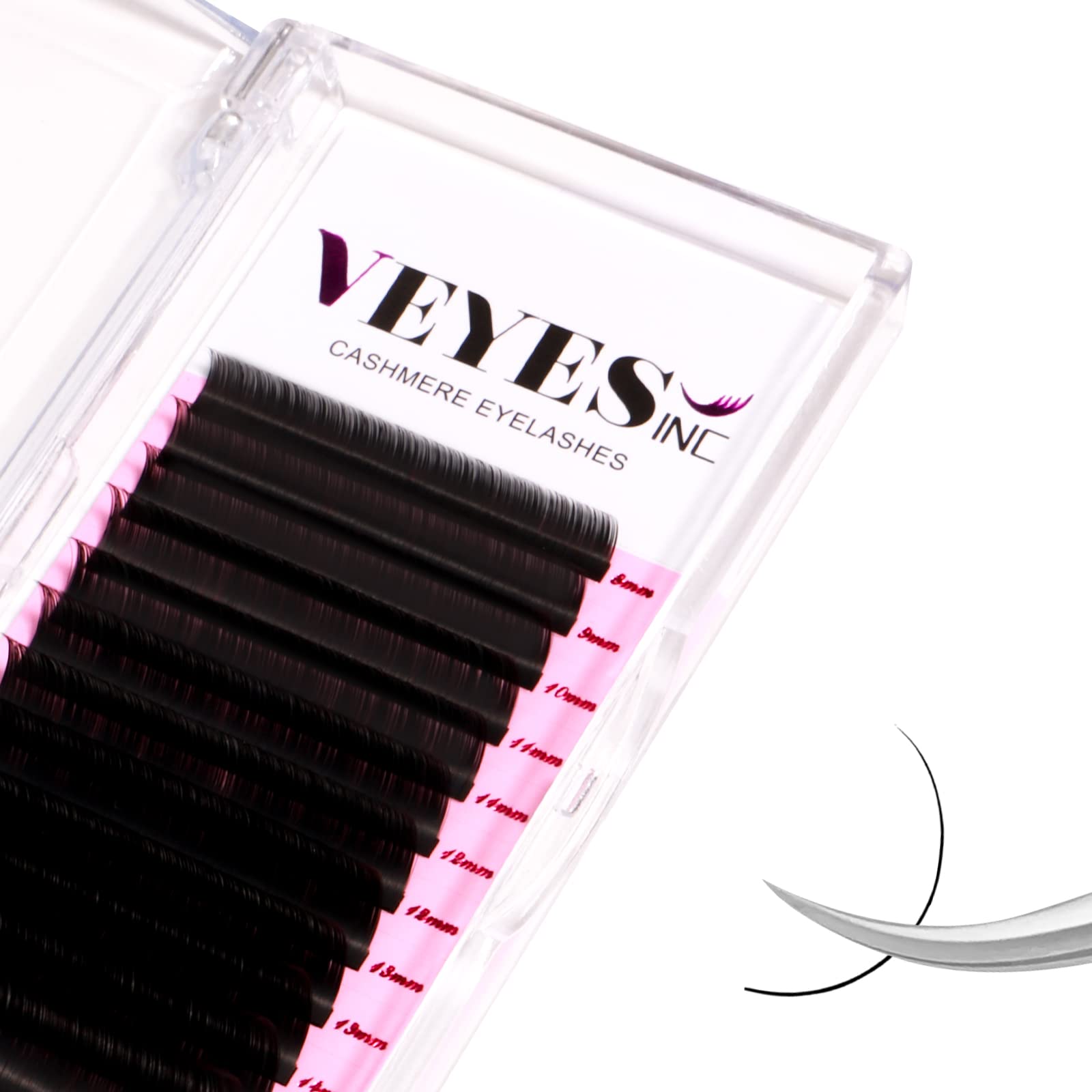 VEYES INC extensiones de cachemira en bandeja para volumen natural, negro mate