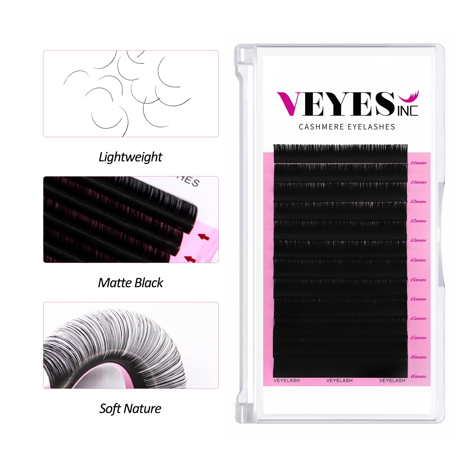 VEYES INC pestañas de cachemira suaves para volumen, ligeras y duraderas