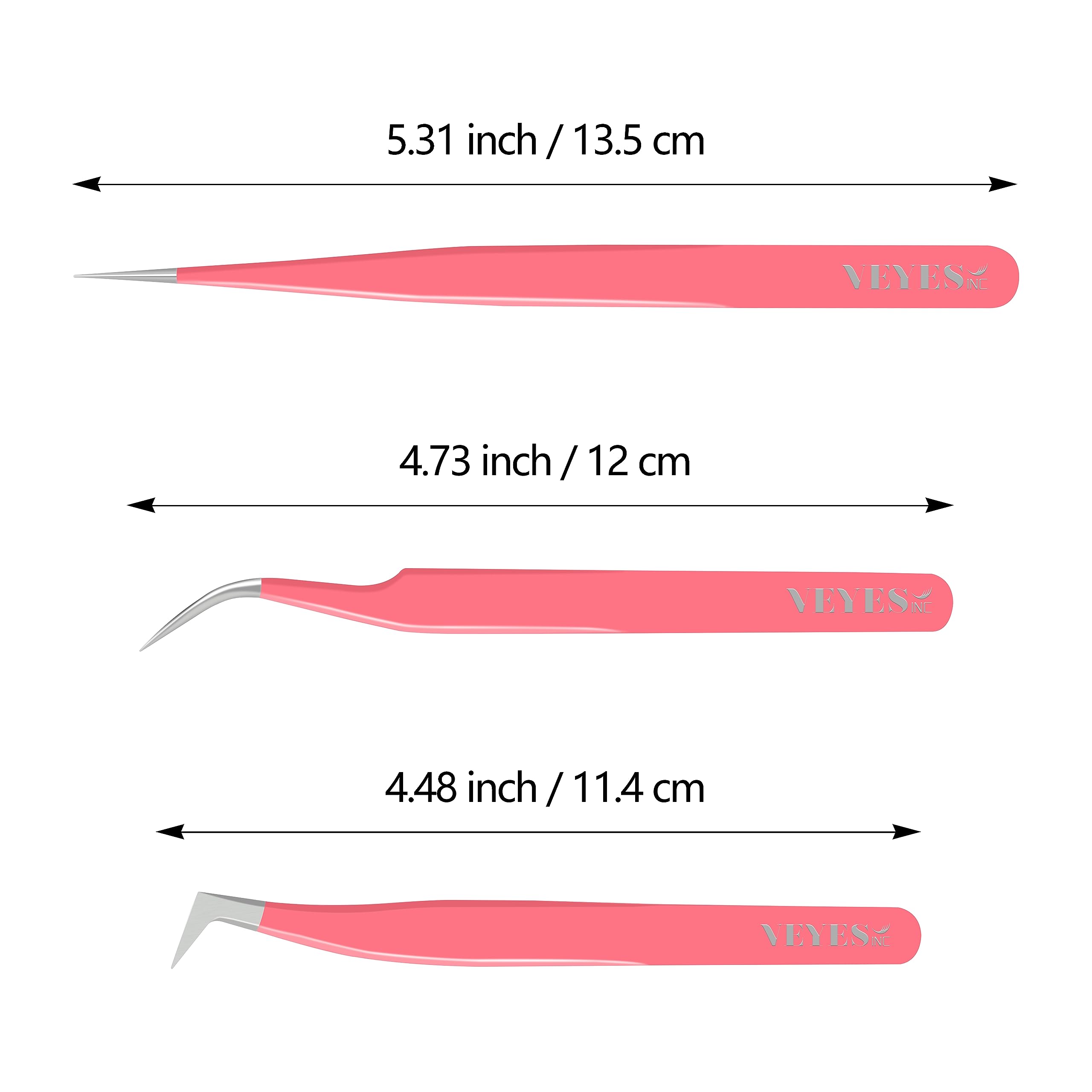 Pinza de aplicación curva VEYES INC a 45 grados para colocación precisa.