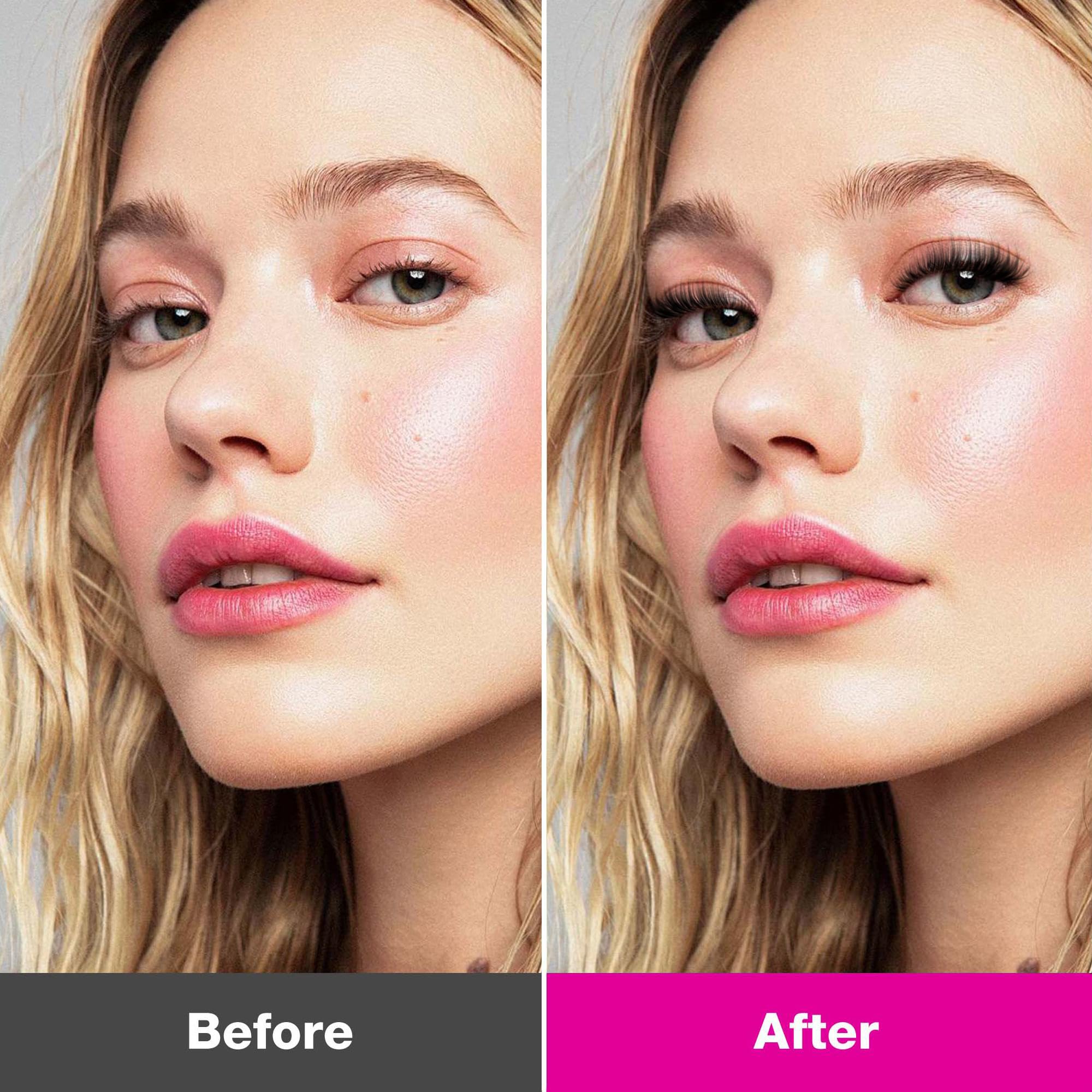 VEYESBEAUTY apariencia final de pestañas tras la aplicación