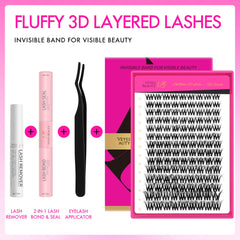 VEYESBEAUTY banda invisible para pestañas, banda suave y discreta