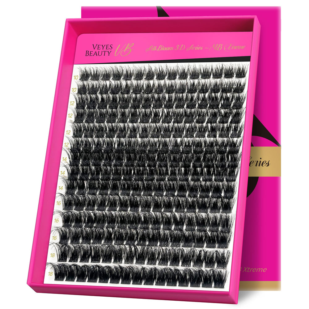 VEYESBEAUTY conjunto de pestañas 3D Extremo, volumen intenso para mirada definida
