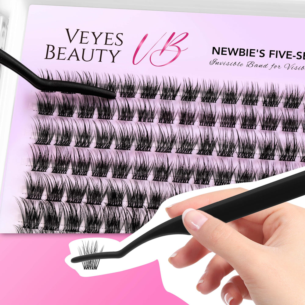 VEYESBEAUTY Pestañas invisibles, acabado cómodo y resistente al agua con sellador.