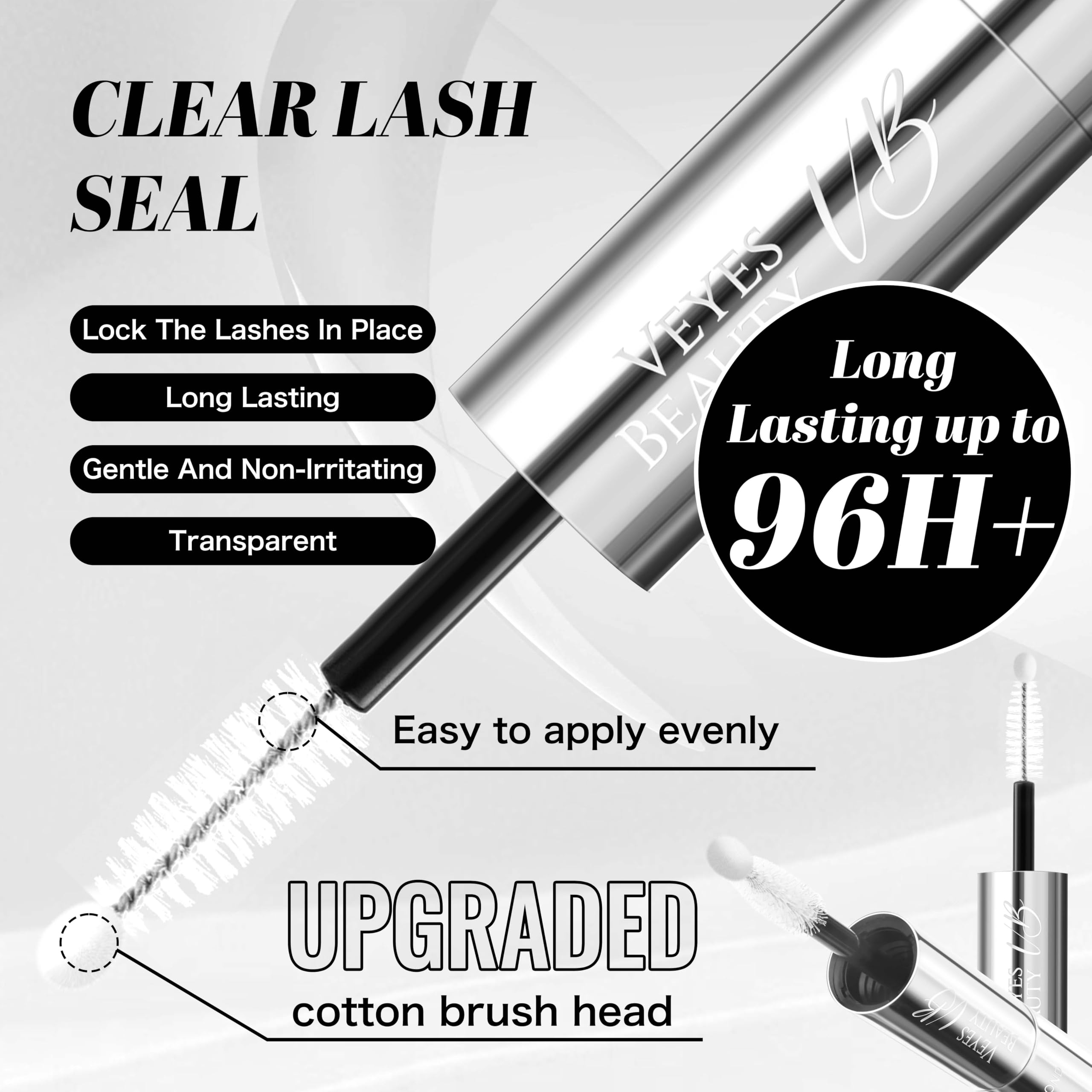 VEYESBEAUTY fórmula suave, pestañas naturales con remoción fácil.