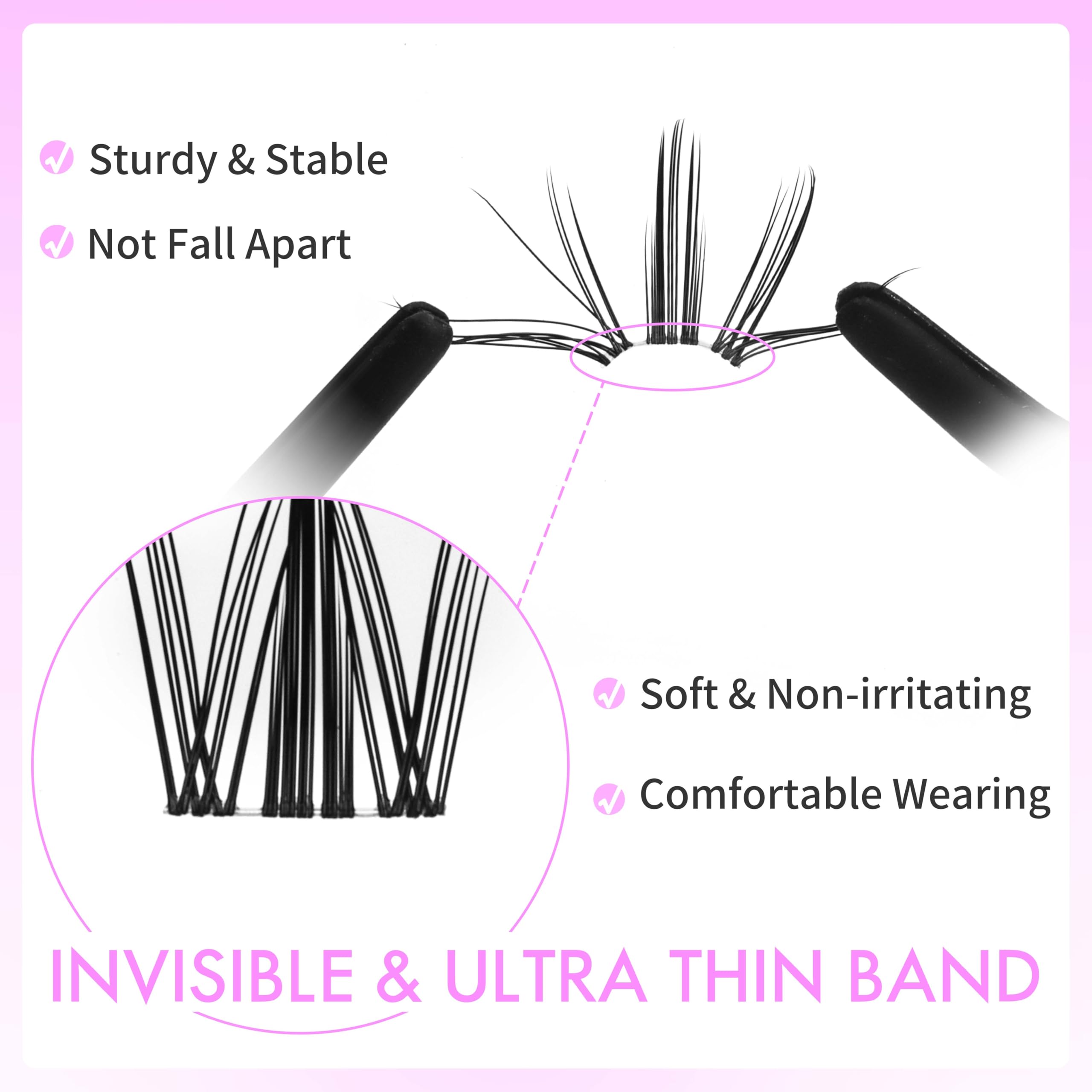 VEYESBEAUTY Manga Lash Clusters made with soft PBT fibers for lightweight wear.
