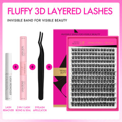 VEYESBEAUTY: clusters esponjosas de 10-18 mm para un acabado natural suave.