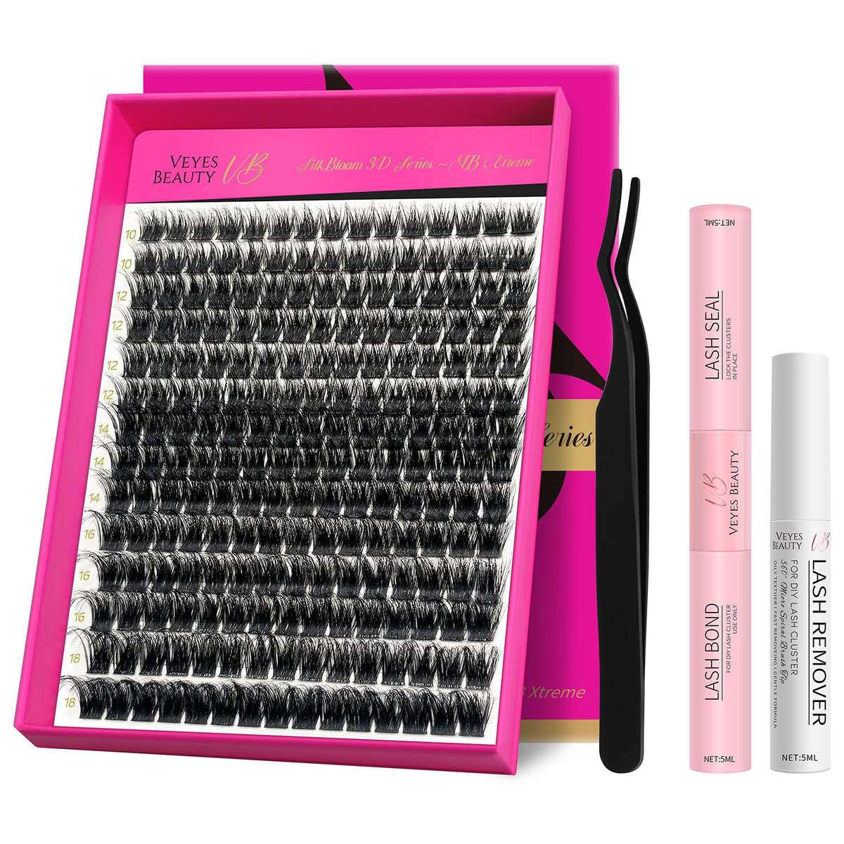 VEYESBEAUTY: pestanas cluster Extremo 3D para volumen notable y elegante.
