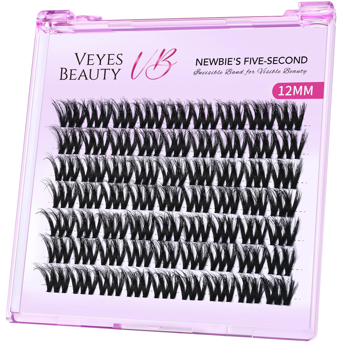 VEYESBEAUTY VBmuse: detalle 3D de clusters para pestañas ligeras y voluminosas.