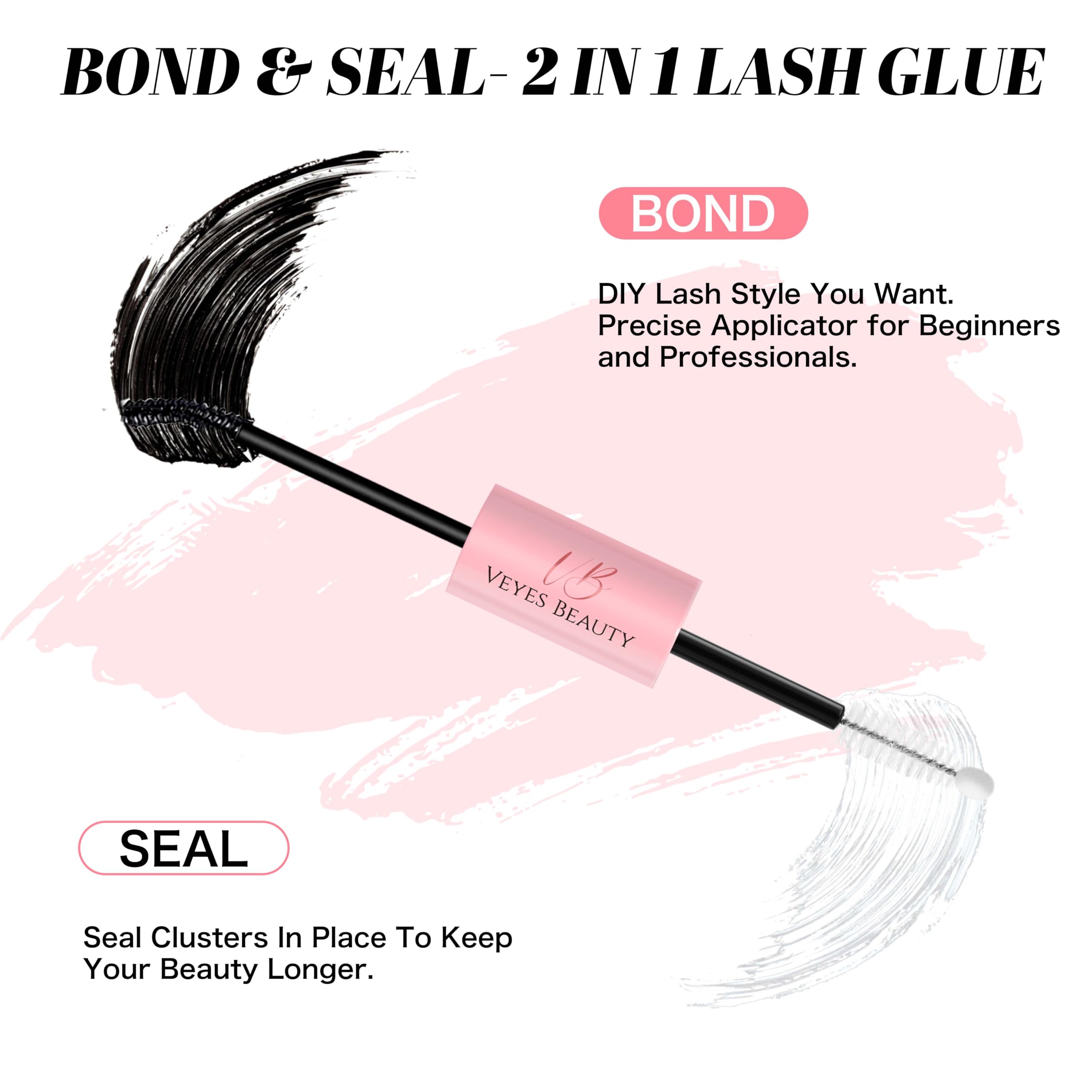 VEYESBEAUTY spiraled brush gliding along lashes for precise coating