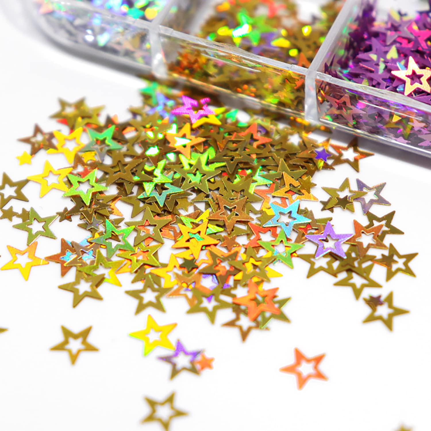 Vezocim efecto láser 3D de estrellas para uñas, brillo dinámico