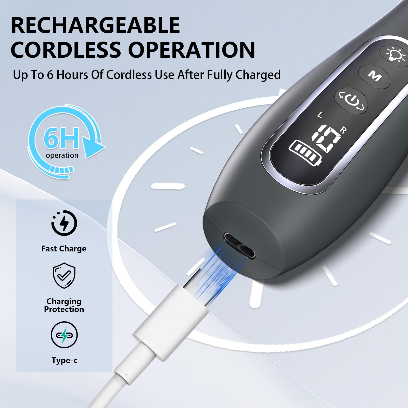 Batería recargable de 2000 mAh para uso sin cables.