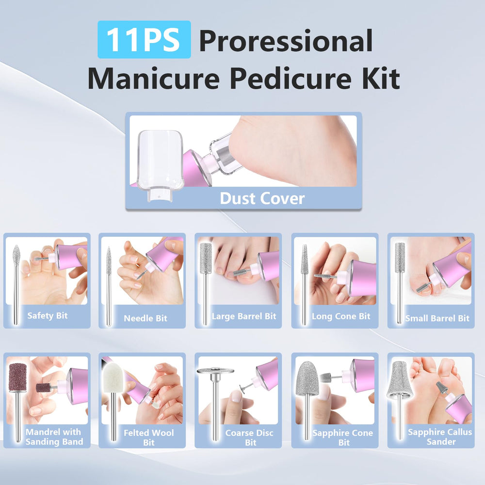 Kit de 11 accesorios VFD para uñas y pies, cuidado integral.