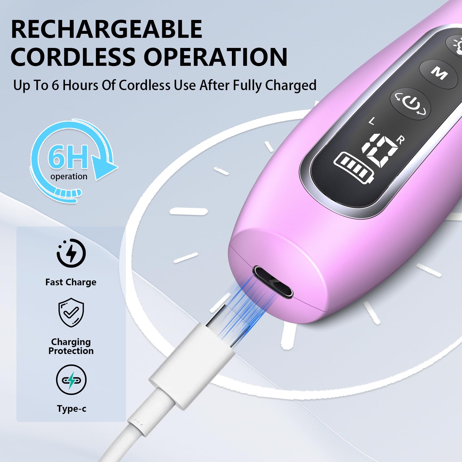 Lima eléctrica de uñas VFD con diez velocidades para adaptarse a cada uña.