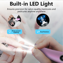 Lima eléctrica de uñas VFD con rotación bidireccional para perfiles variados.