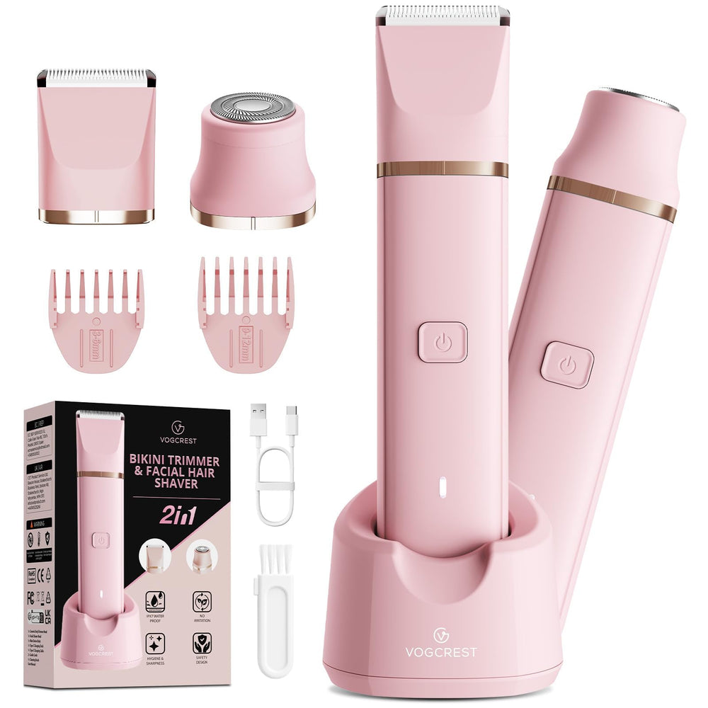 VG VOGCREST bikini-trimmer con hojas cerámicas para afeitado suave
