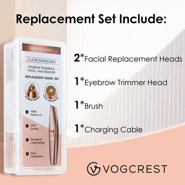 VG VOGCREST: cabezas repuesto para cejas VG-1023, instalación rápida para uso diario.