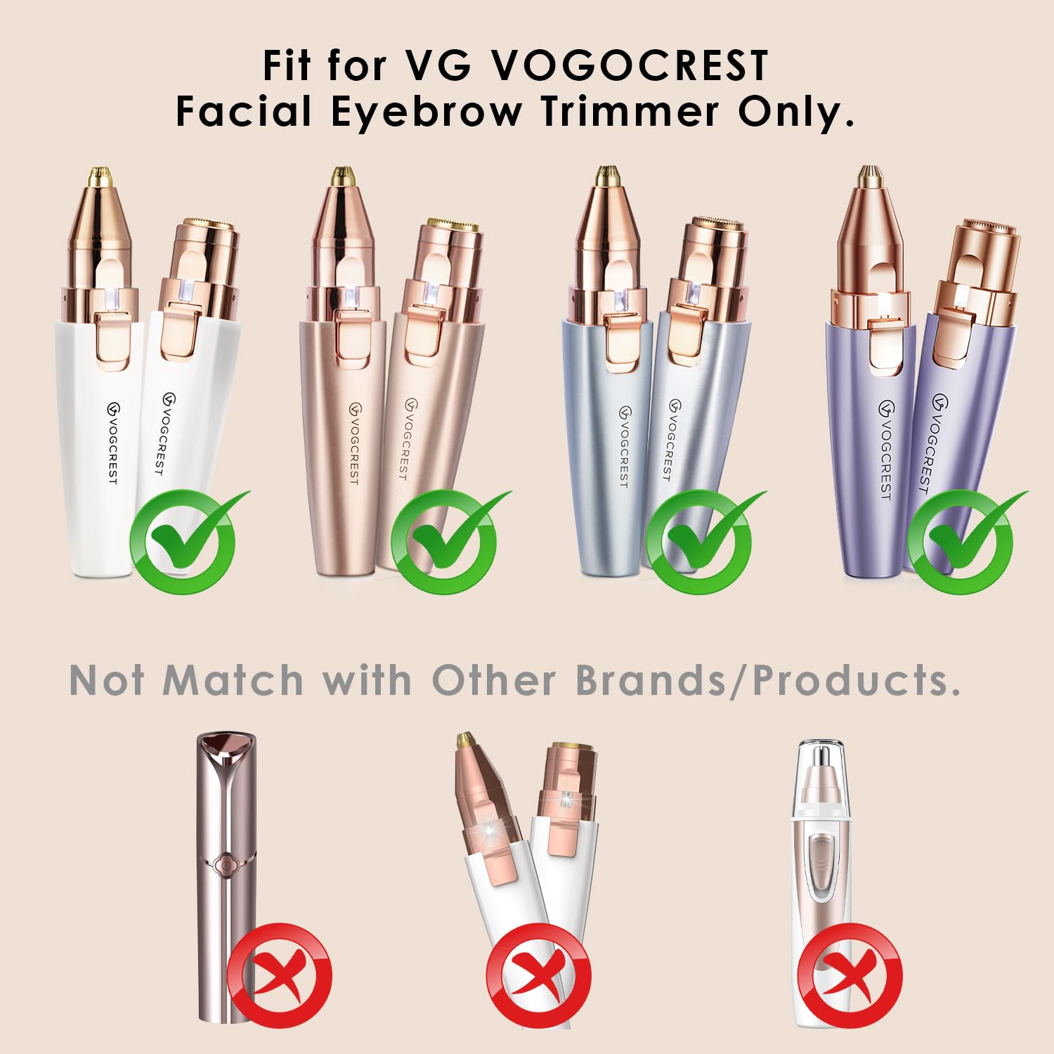 VG VOGCREST: cabezas repuesto para cejas VG-1024, calidad original para fiabilidad.