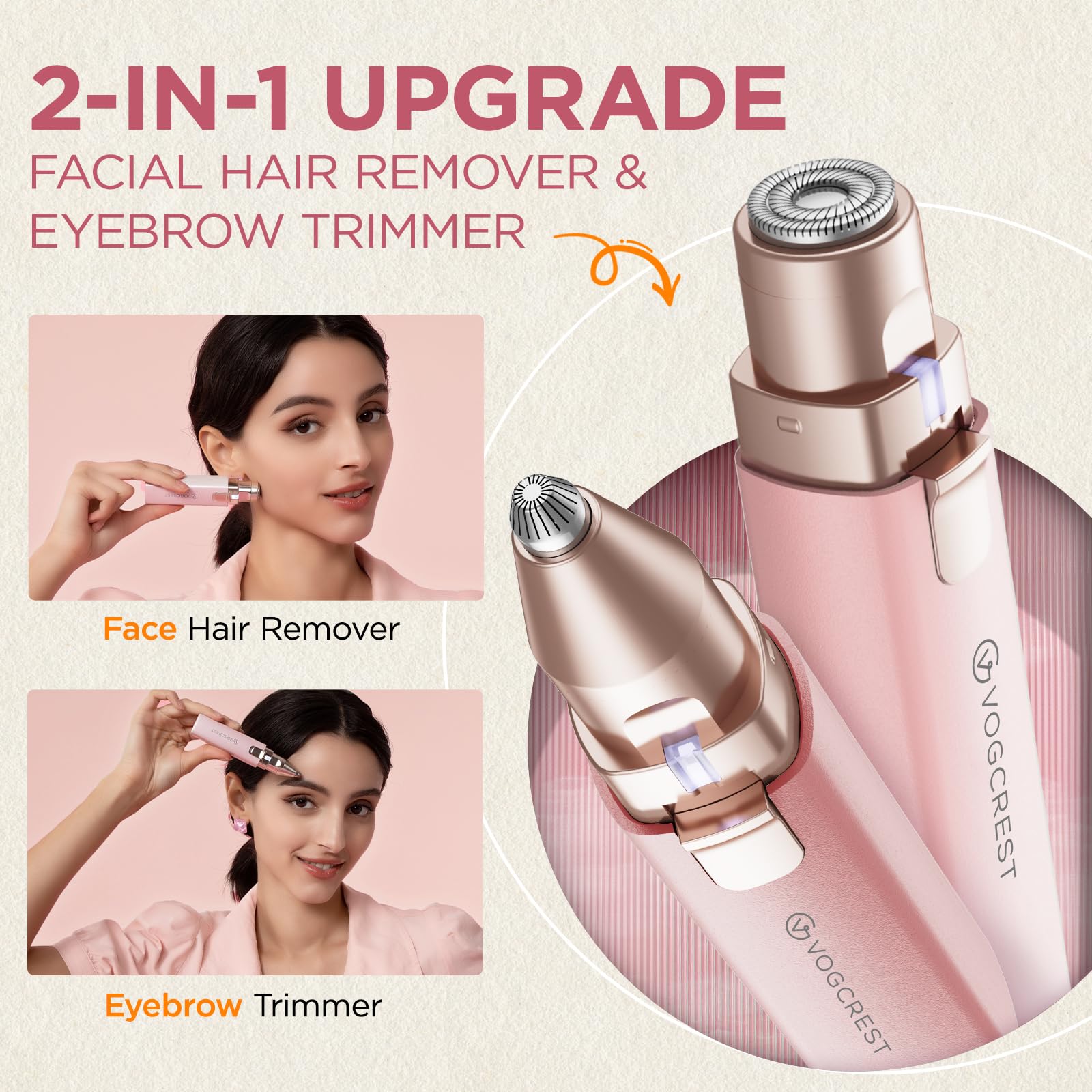 VG VOGCREST con luz de precisión para vello facial