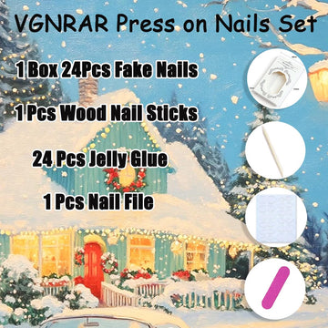 VGNRAR Uñas Navidad reutilizables con retirada cuidadosa.