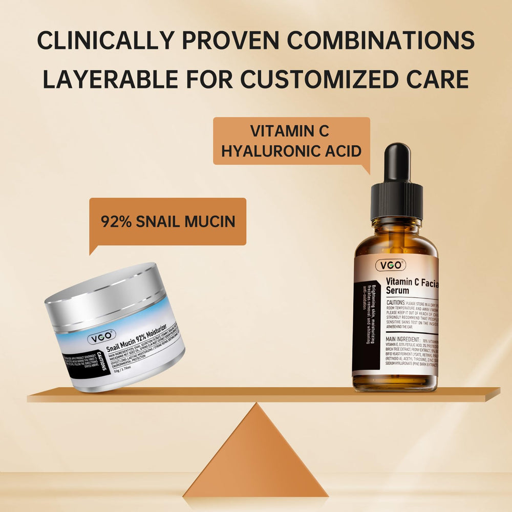 Sérum Vitamine C VGO à l'application facile, visage lumineux.