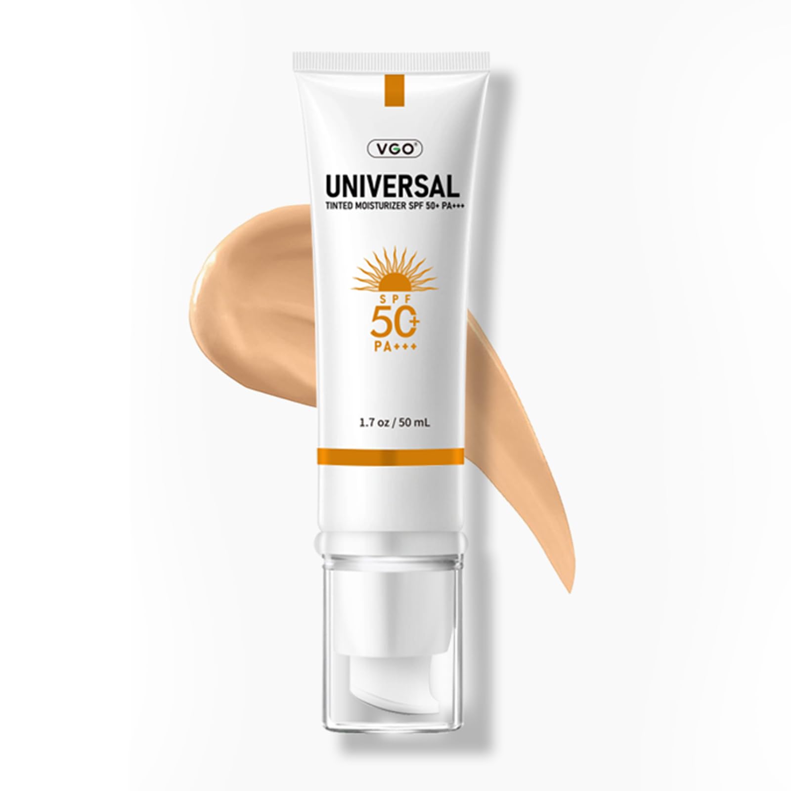VGO Écran solaire teinté visage 50 ml, protection UVA/UVB et teint naturel.