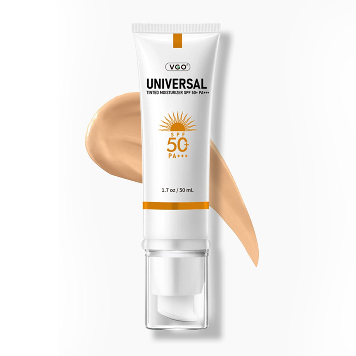 VGO Écran solaire teinté visage 50 ml, protection UVA/UVB et teint naturel.