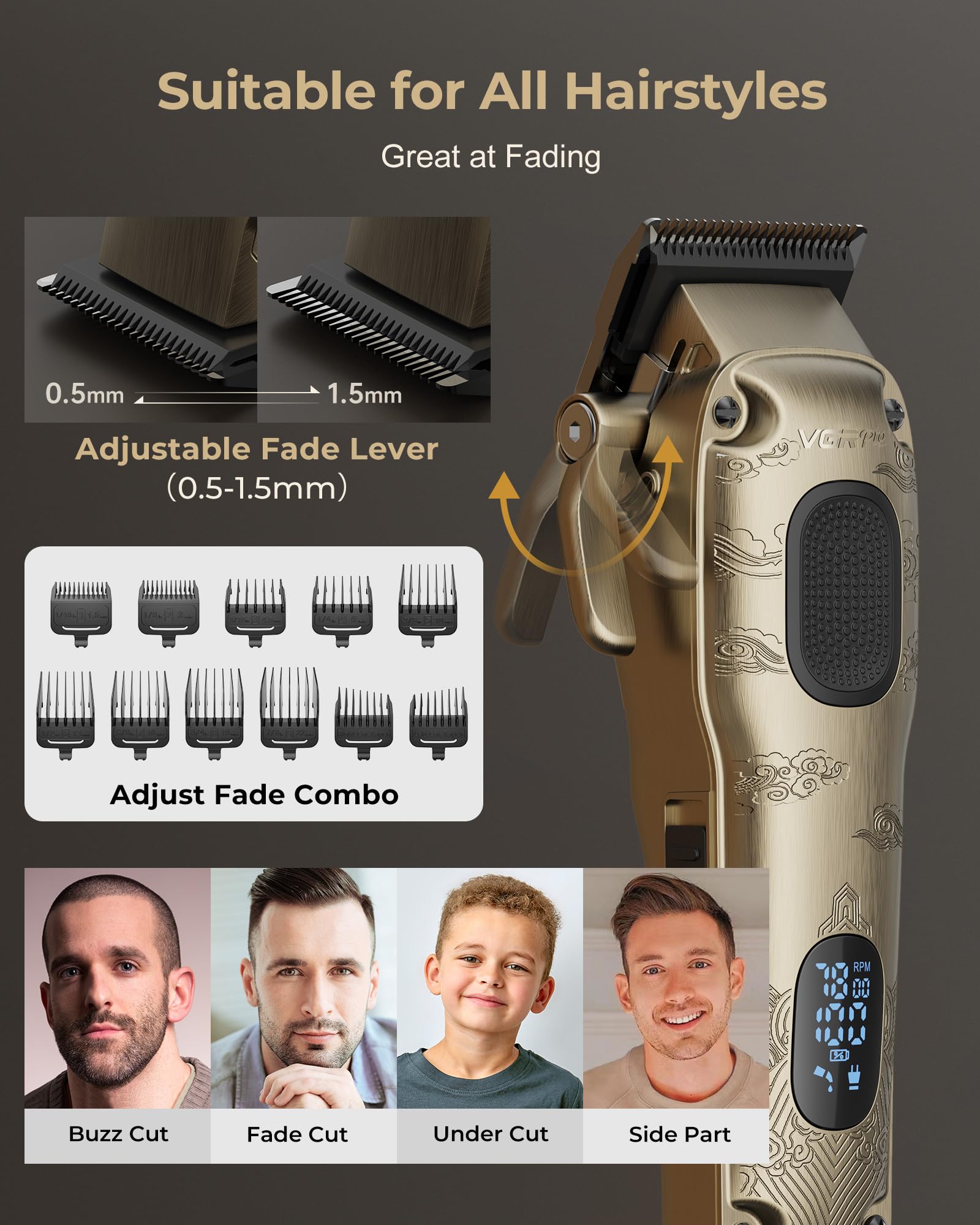 Trimmer 3 en 1 VGRPRO para nariz, oídos y barba.