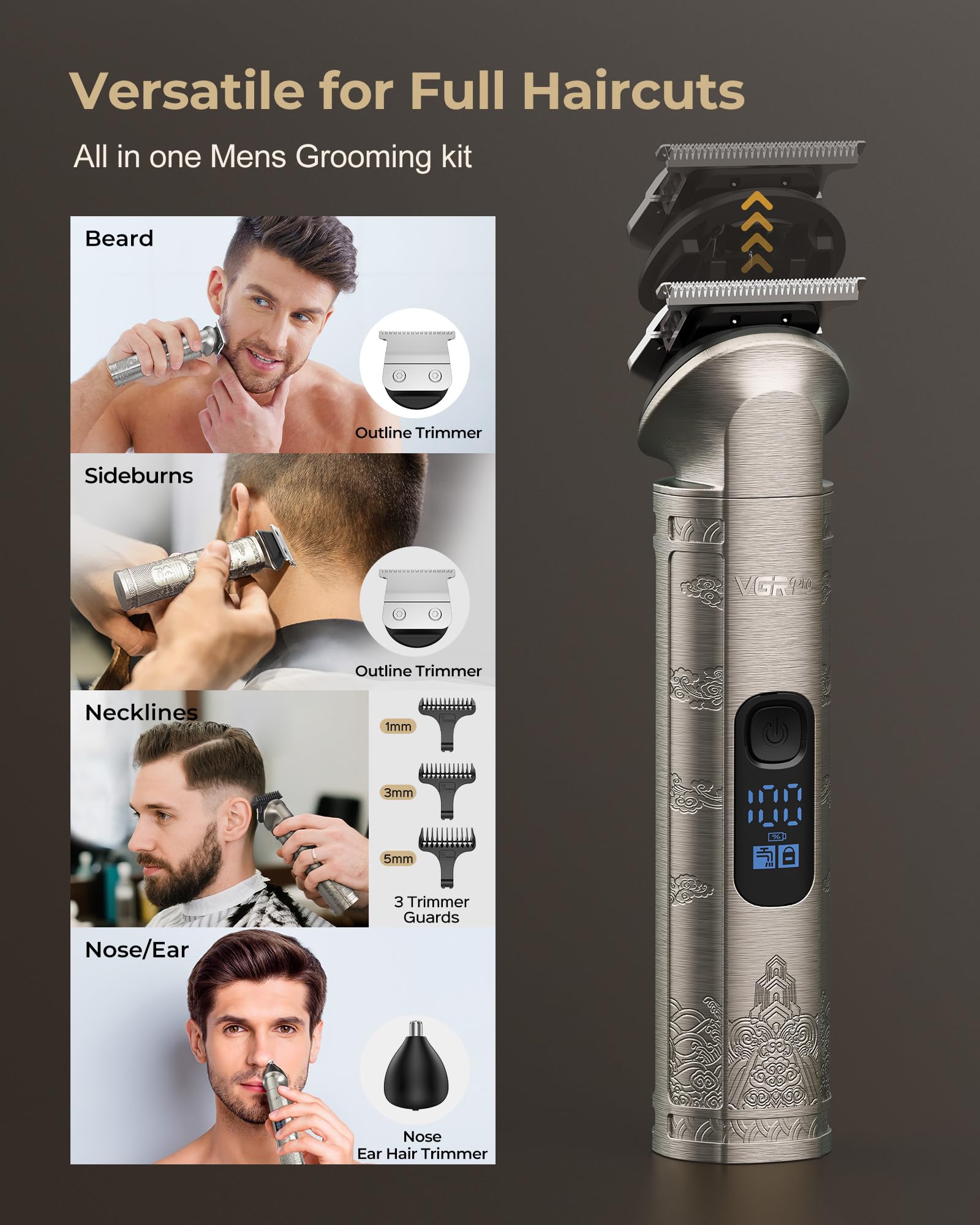 Trimmer 3 en 1 para nariz, orejas y barba