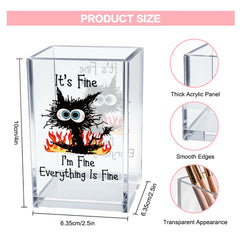 Vgrti porta-lápices acrílico, diseño doble cara para personalizar tu mesa.