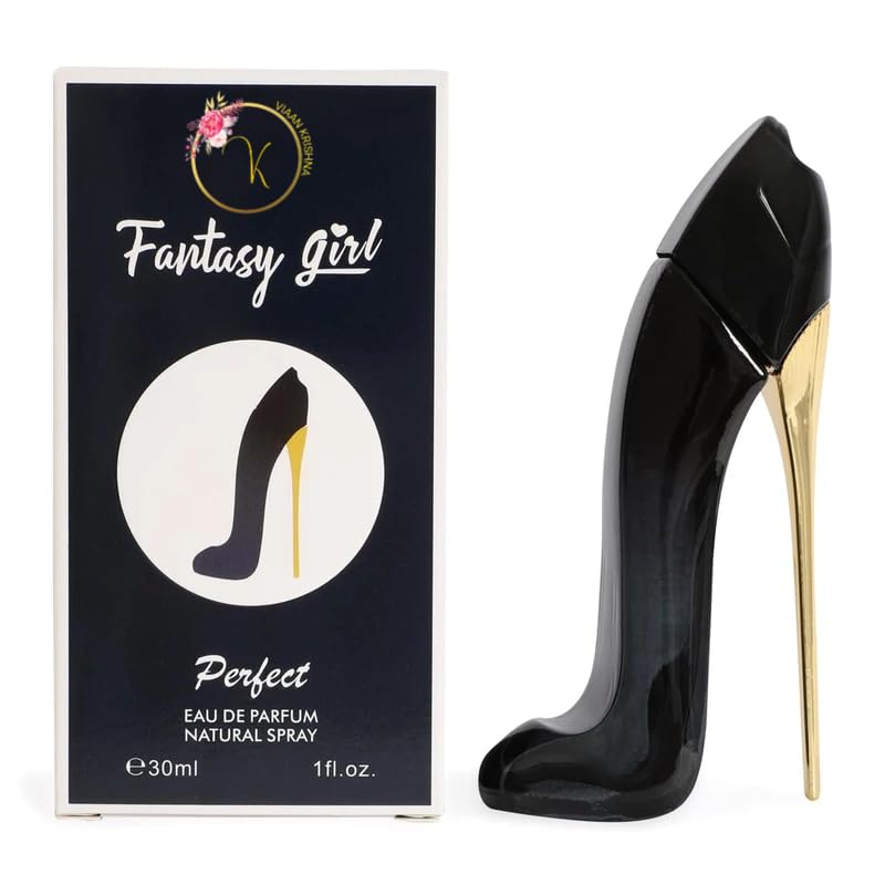 Viaan Krishna Fantasy Girl, diseño de tacón mini en frasco de perfume