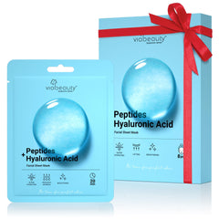 VIABEAUTY 8-pack mascarillas hialurónico y péptidos para hidratación profunda