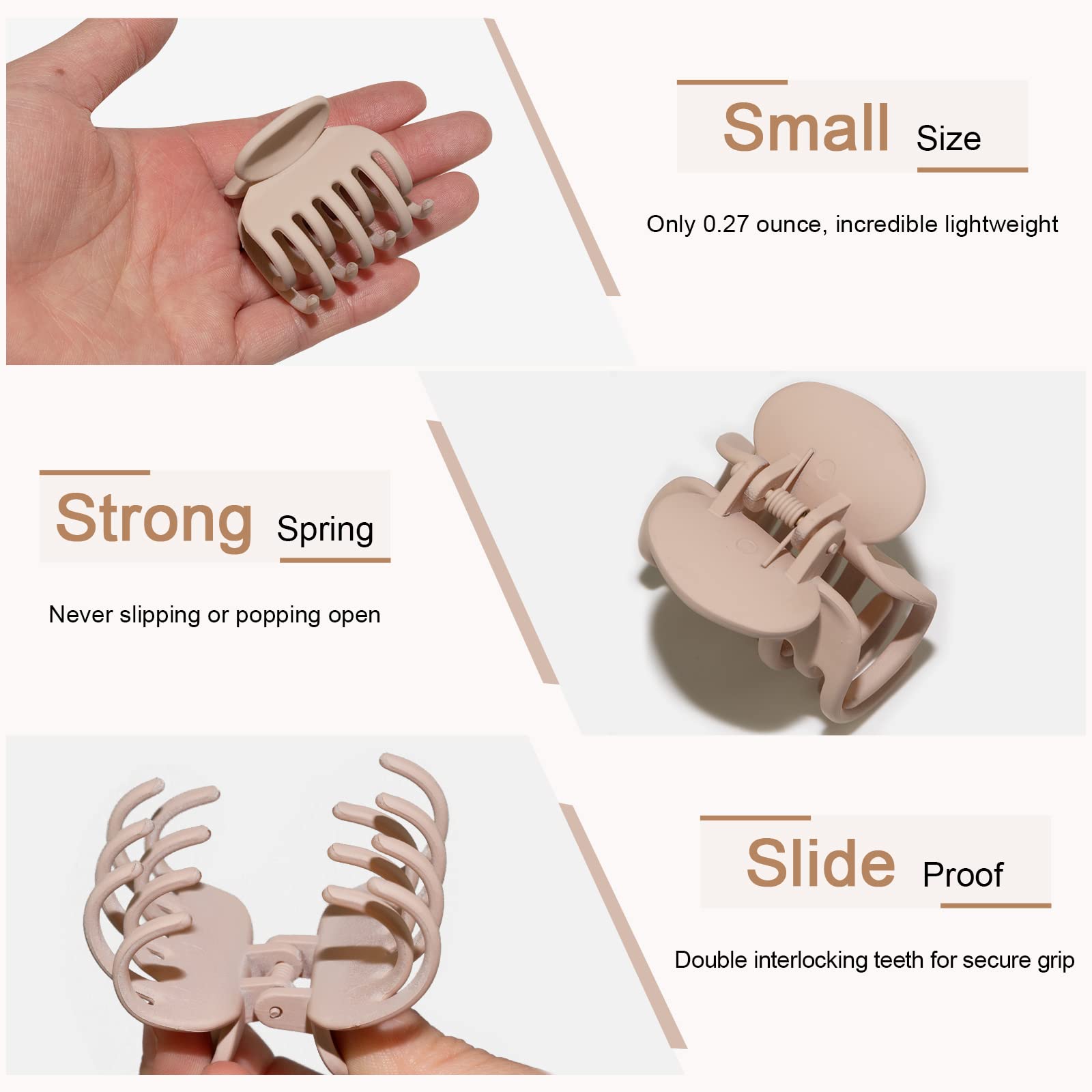 Clips mate Viabty para fijar peinados simples y elegantes.
