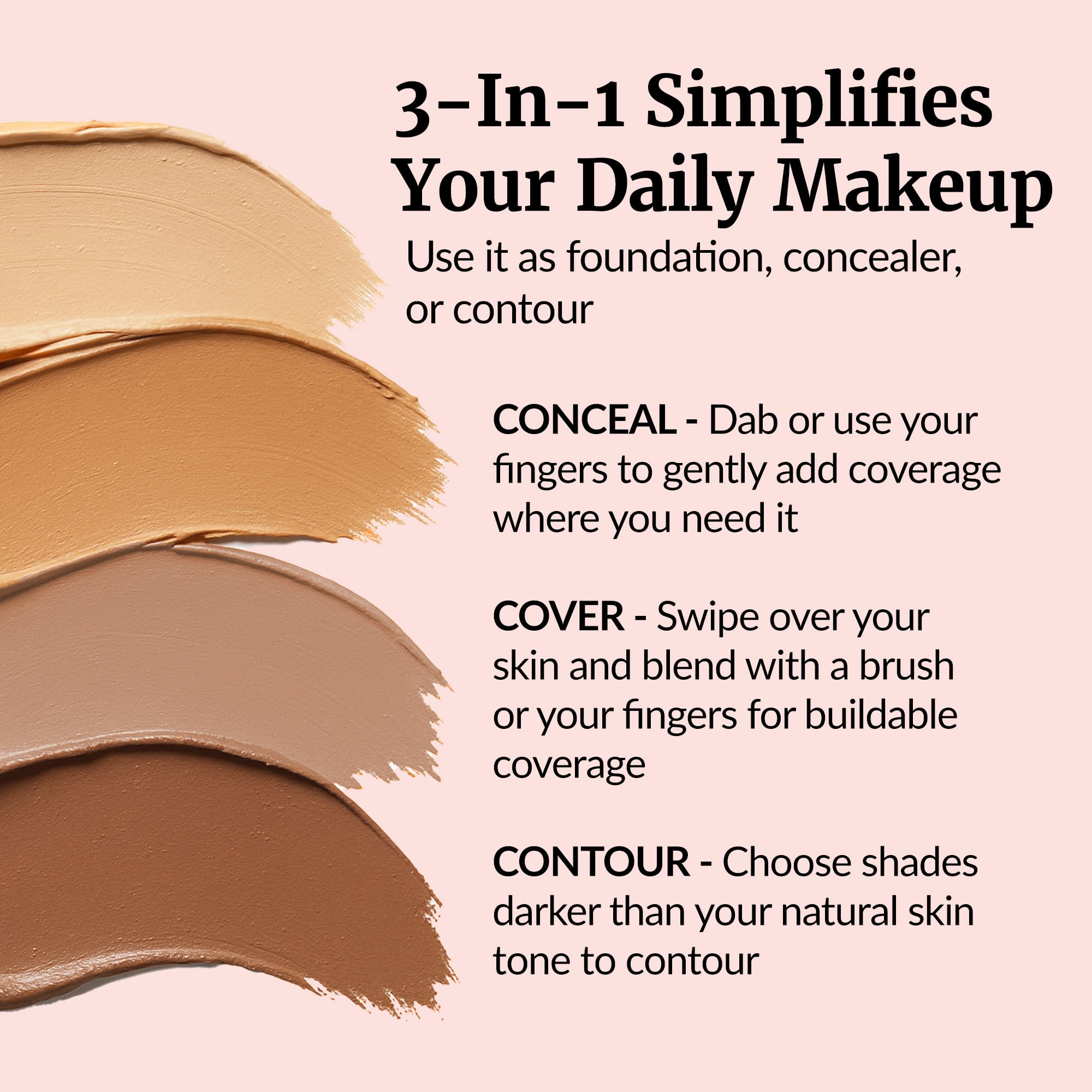 Cobertura ligera que se puede construir con Vibriance Complexion Sticks.