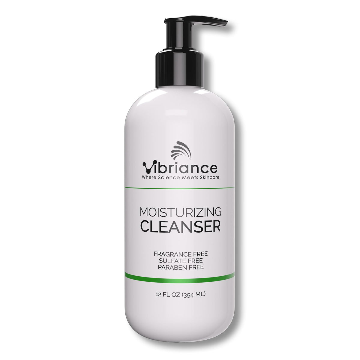 Vibriance nettoyant visage huile-en-mousse sur bouteille pour hydratation douce.