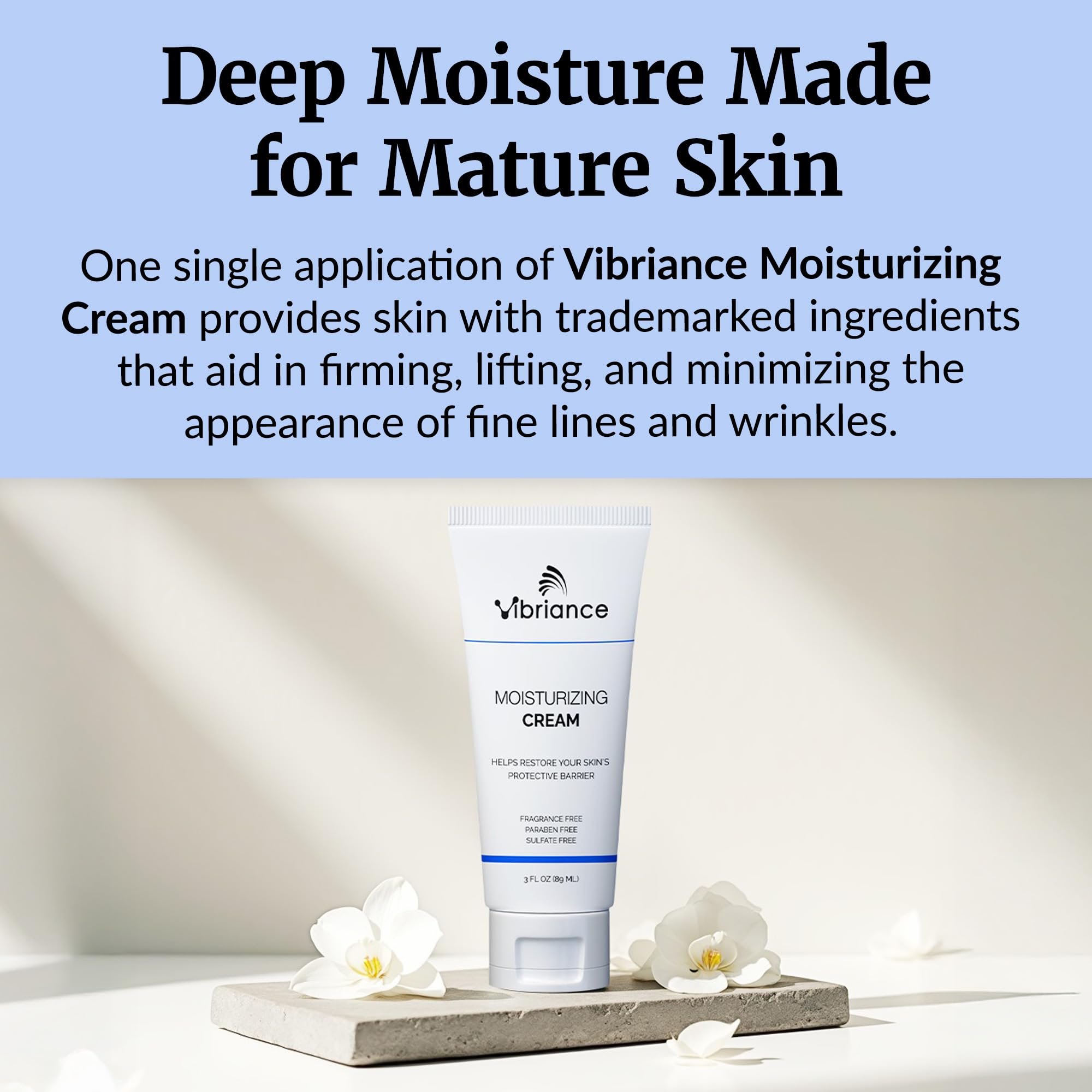 Vibriance crema apta para piel sensible y sin fragancia.