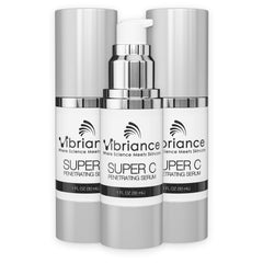 Vibriance Super C Serum en frasco visto de frente, hidratación suave para piel madura.