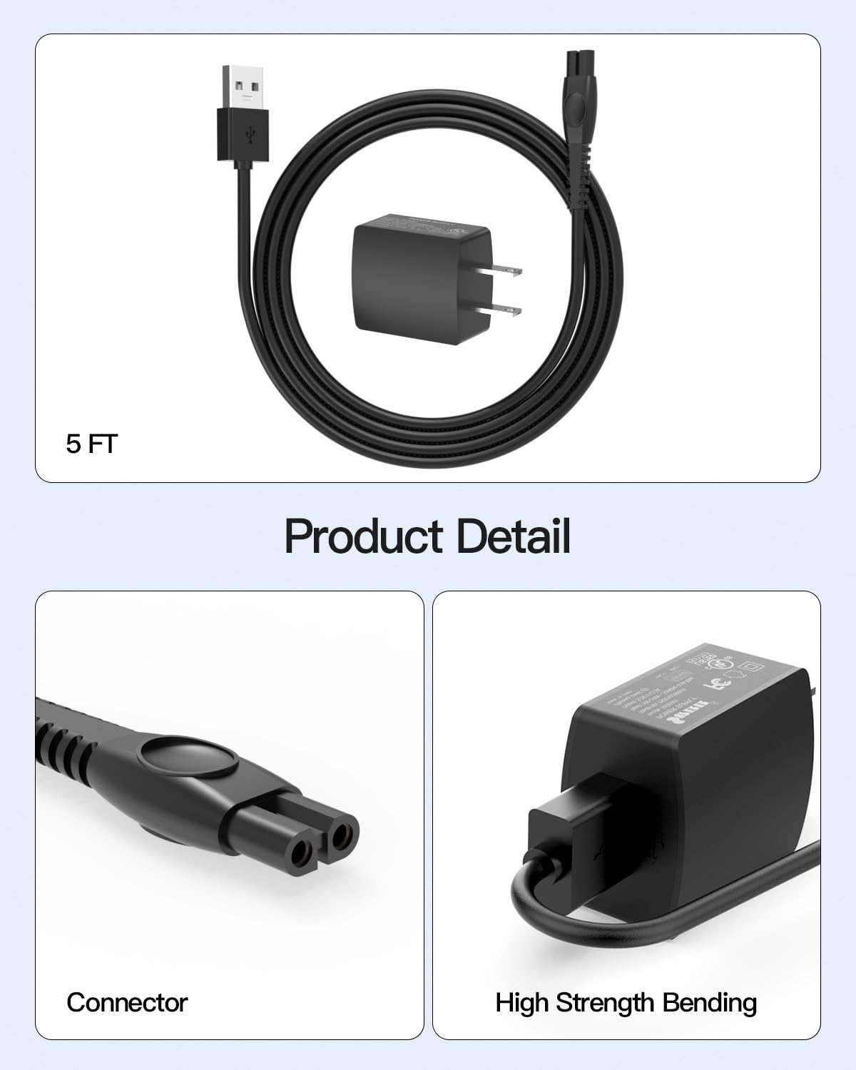 Vicgee cable de alimentación estable para recargas diarias.